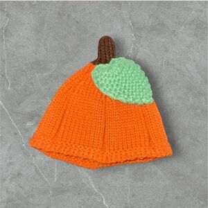 Orange Knit Pumpkin Hat